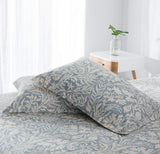 Duvet Cover Queen Size, 600 Thread Count Cotton Beige & Bluish Grey Printed