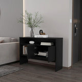 Black Console Table with Hidden Storage