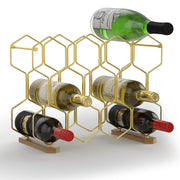 Countertop Wine Rack with Wood Base, 14 Bottle Tabletop Wine Holder