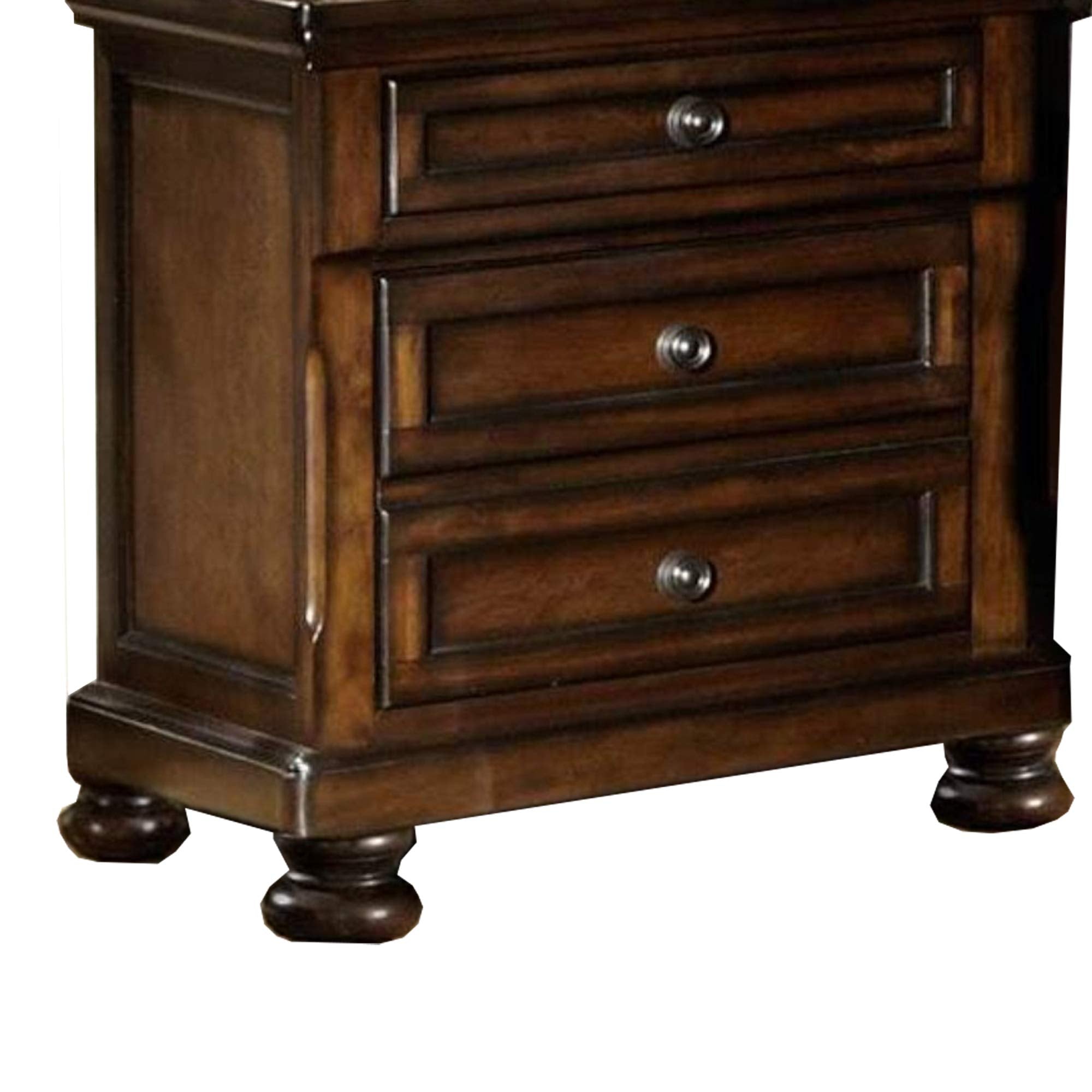 Rich Tone Wooden Nightstand, Brown