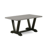 V-Style 7 Piece Room Set Consist of a Rectangle Kitchen Table with V-Legs and 6 Dark