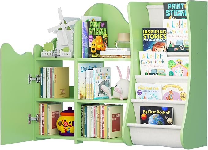 Christmas Tree Shelf Kids Bookshelf Toddler Bookcase 4-Tier Baby Book Rack Children