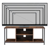 TV Stand for Up to 50 Inch TVs, Accent TV Cabinet with Open Shelf for Living Room, Media Center, Steel Frame, Rustic Brown and Black