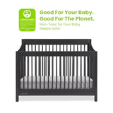 Brooks 6-in-1 Convertible Crib, Midnight Grey + Simmons Kids Quiet Nights Breathable