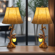 Vintage Rustic Table Lamp with USB Charging & 3-Level Brightness