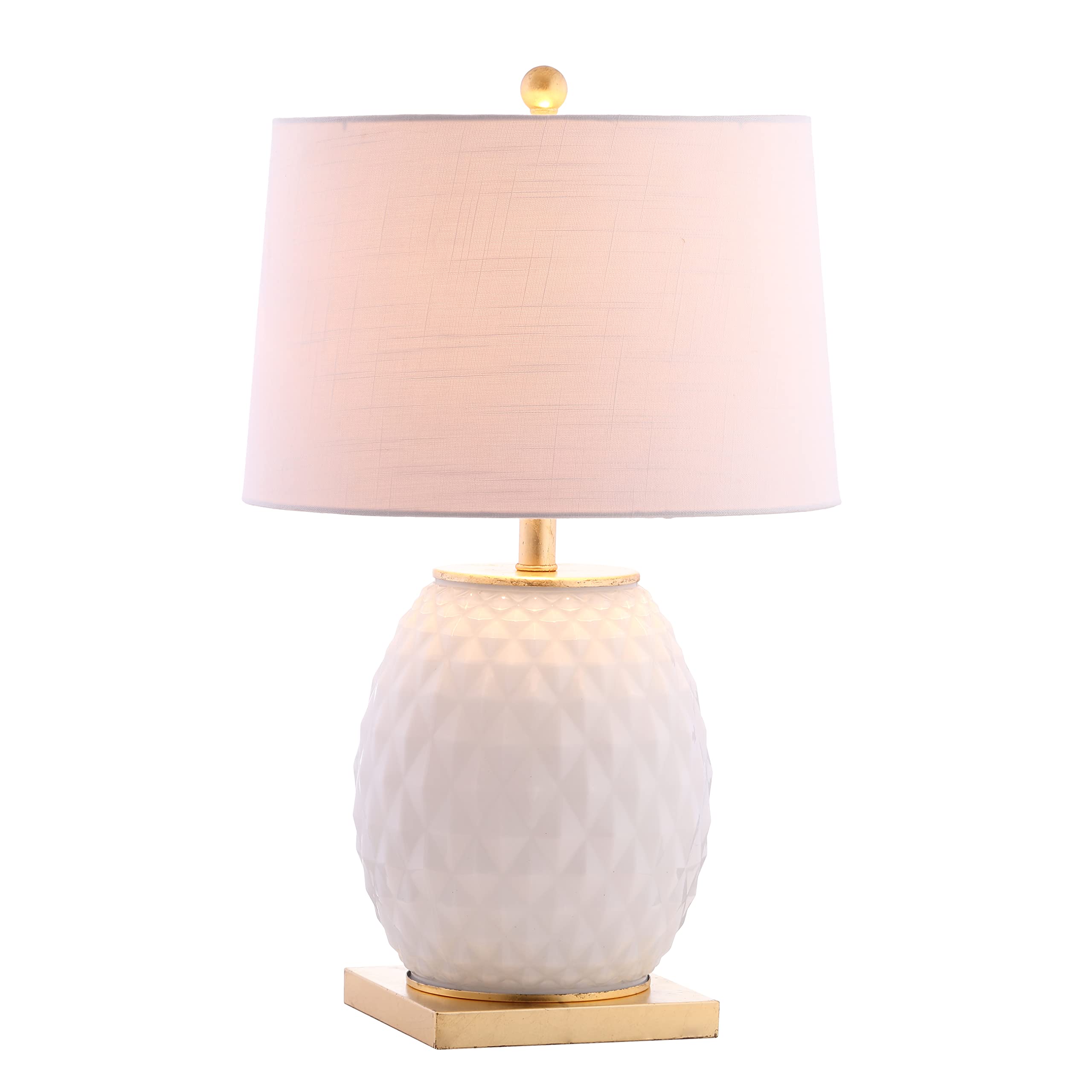 25.5" LED Glass/Metal Table Lamp Contemporary Transitional Bedside Desk Nightstand Lamp