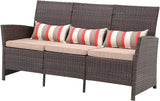 Outdoor Furniture 3 Seats Patio Couch, Outdoor Wicker Sofa