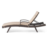 Christopher Knight Home Salem Outdoor Wicker Adjustable Chaise Lounge with Arms