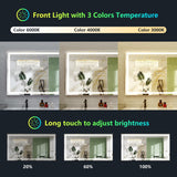 65x36 Inch RGB LED Bathroom Mirror with Front and Backlight