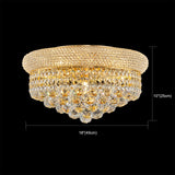 7 - Light Flush Mount Crystal Chandelier for Living Room Dining Room Entryway Hallway