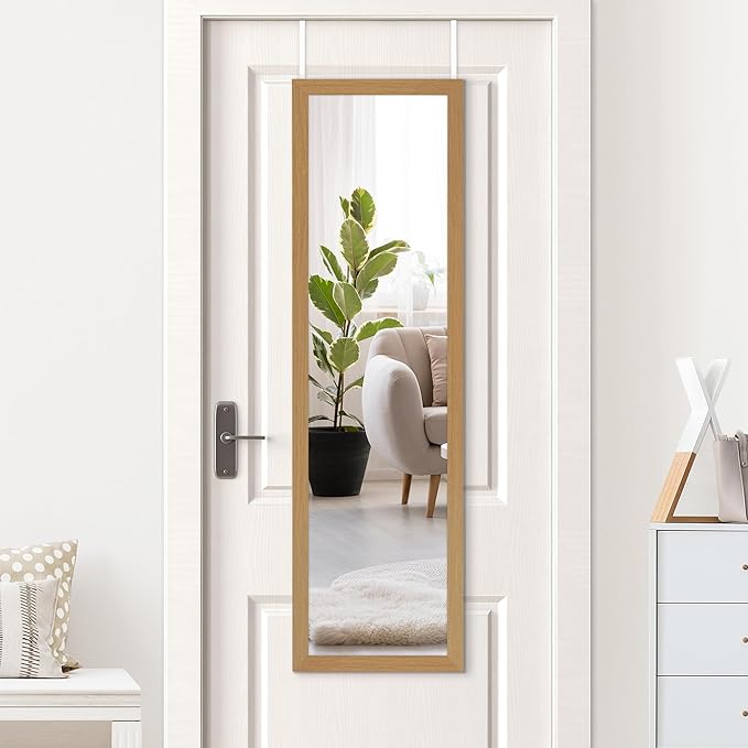 Black Over The Door Mirror - Full Length Hanging Door Mirror