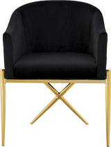 Xavier Collection Modern | Contemporary Velvet Upholstered Dining Chair with Sturdy Steel X Shaped Legs