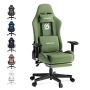 Ergonomic Gaming Chair with Massage Lumbar Support and Footrest