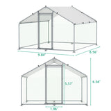 Large Outdoor Metal Chicken Coop with Waterproof Cover, Anti-UV and Lockable