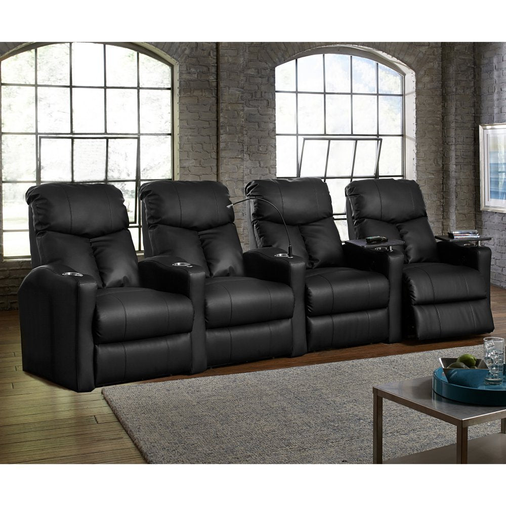 Octane Bolt XS400 Motorized Leather Home Theater Recliner Set (Row of 4)