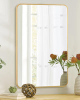 Gold Bathroom Wall Mirror,20x 30 Inch Rectangle Vanity Modern Mirror with Tempered