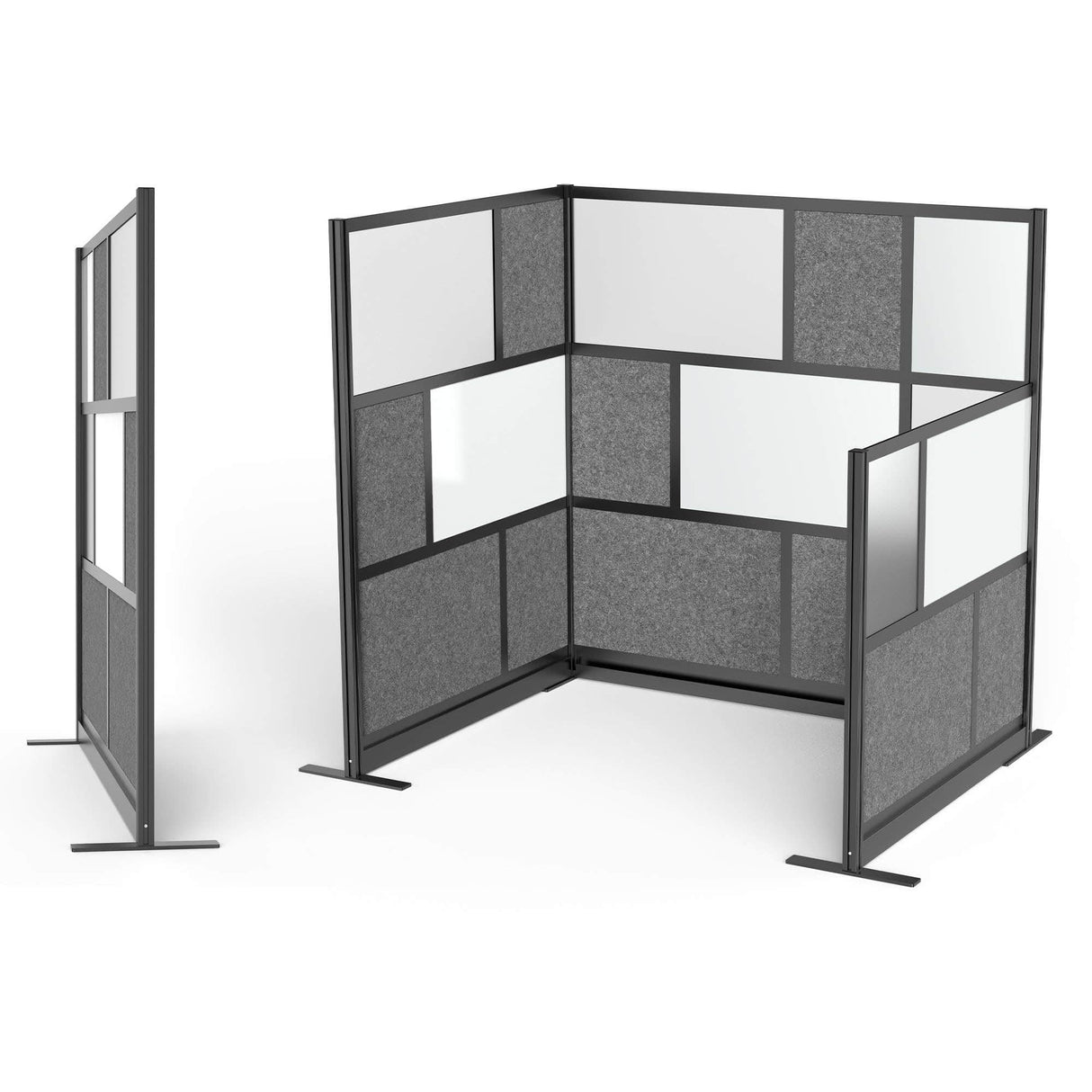 Modular Wall | Room Divider with Whiteboard, Sound-Dampening, & Frosted Acrylic Panels