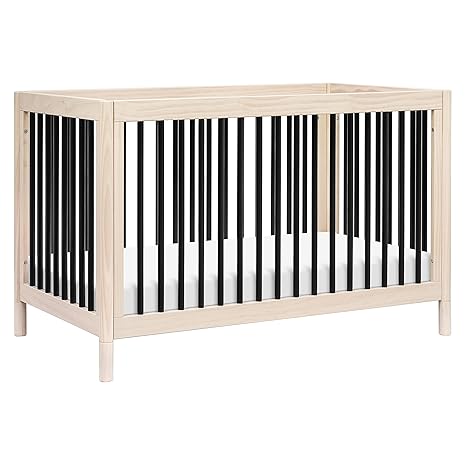 Gelato 4-in-1 Convertible Crib with Toddler Bed Conversion in Natural Walnut and Brushed