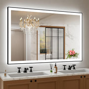 LED Bathroom Mirror with Black Frame, Front Light