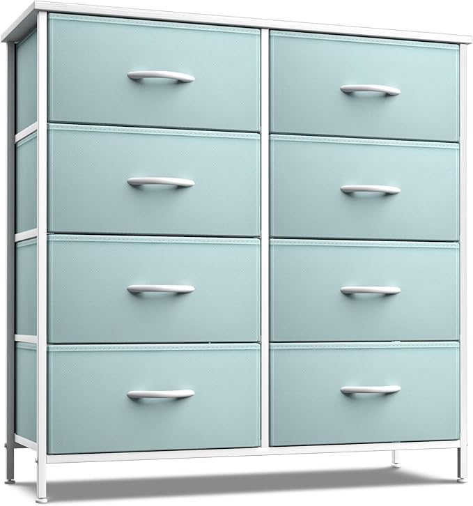 Kids Dresser with 8 Drawers - Storage Unit Organizer Chest for Clothes - Bedroom,