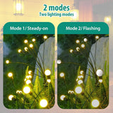 Solar Garden Lights, 4 Pack Firefly Garden Lights Solar Outdoor