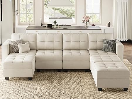 Modular Sectional Sofa Couch, 6 Seats Sectional Sleeper Sofa