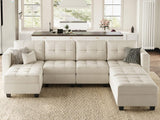 Modular U Shaped Sectional Sofa Couch, Oversized Sectional Sofa with Stoarge Seat