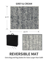 Outdoor Rug 8x10 Waterproof-Patio Rug Mat Outdoor Carpet Reversible RV Camping