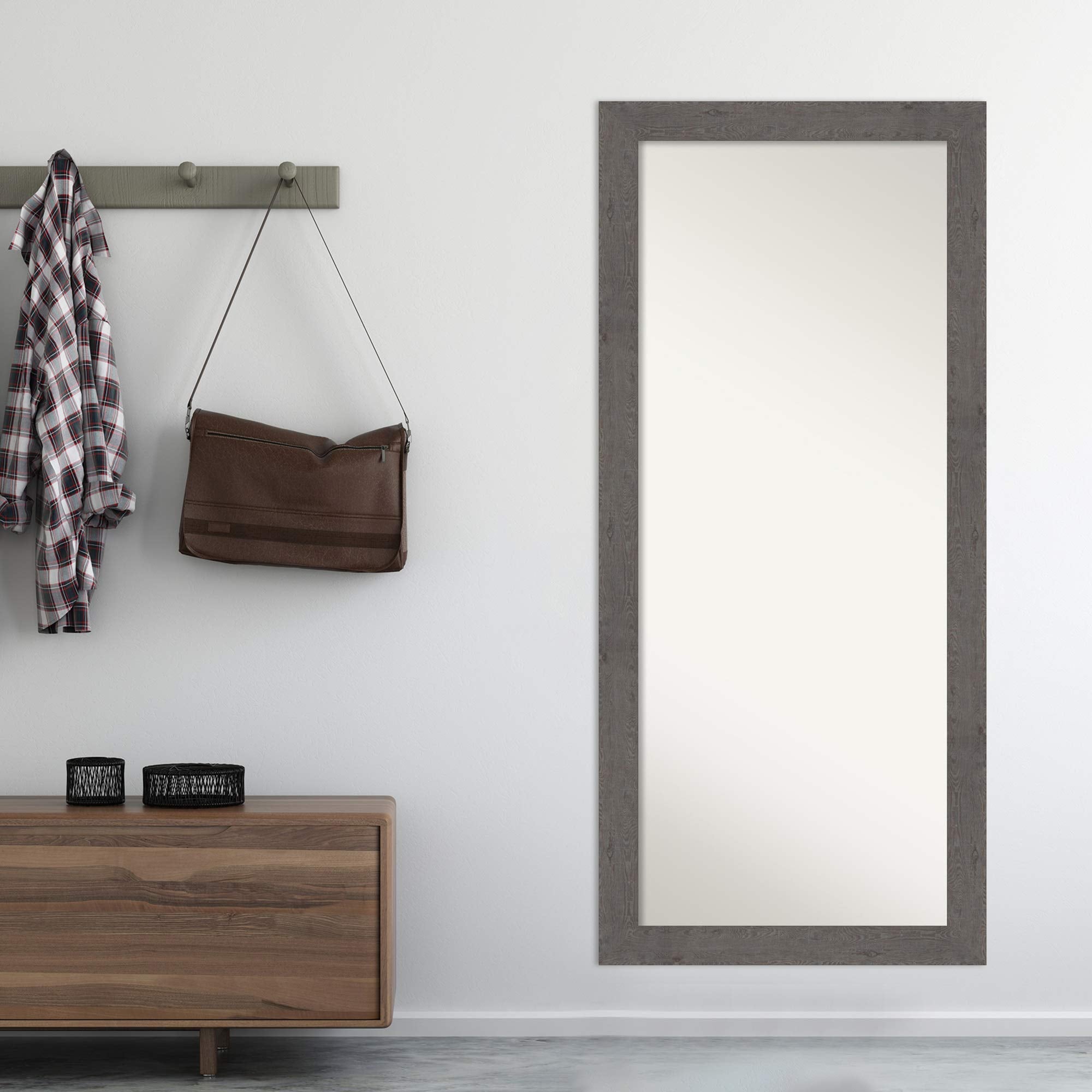Wall Mirror Full Length Mirror (65.5 x 29.5 in.) Full Body Mirror, Rustic Plank Grey Floor Mirror