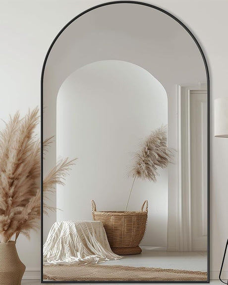 Full Length Mirror, 68"x26" Floor Mirror, Arched Full Body Mirror with Stand Large Floor