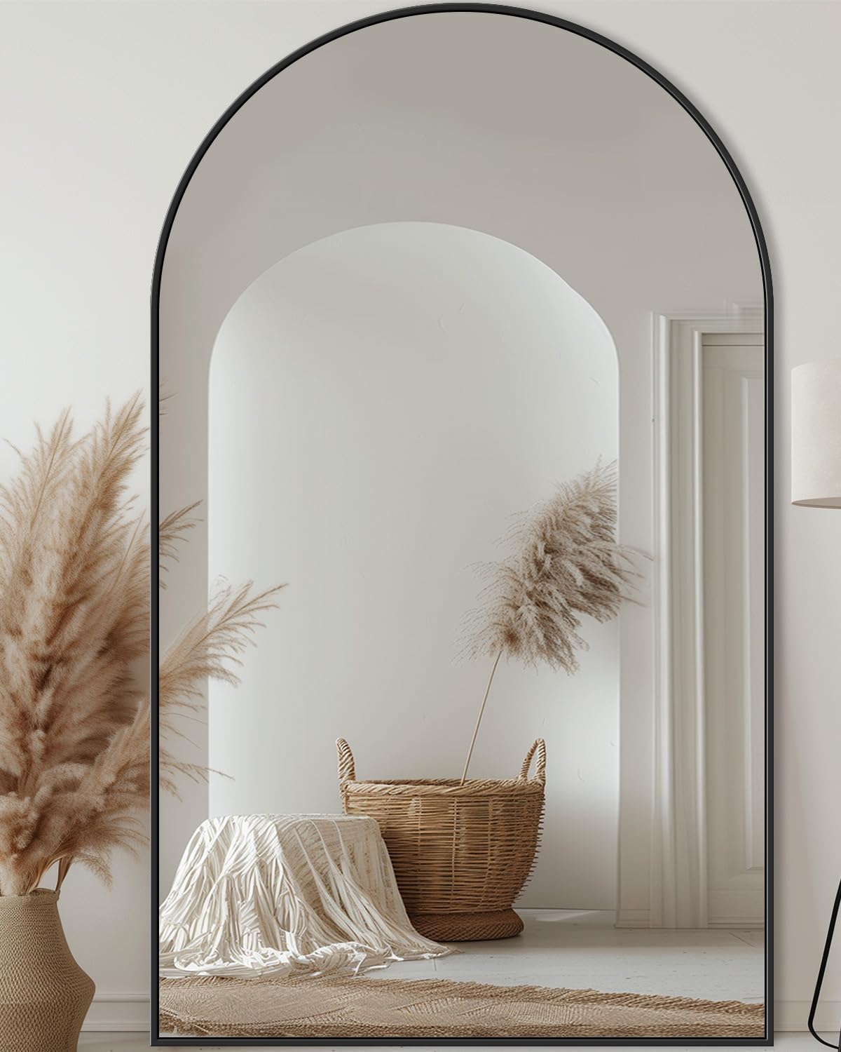 Full Length Mirror, 44"x76" Oversized Floor Mirror, Arched Full Body Mirror