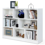 8 Cube Bookcase, Freestanding 3-Tier Open Bookshelf, Modern Storage Display Cabinet, Wood Cube Storage Organizer for Living Room, Kid’s Room, White