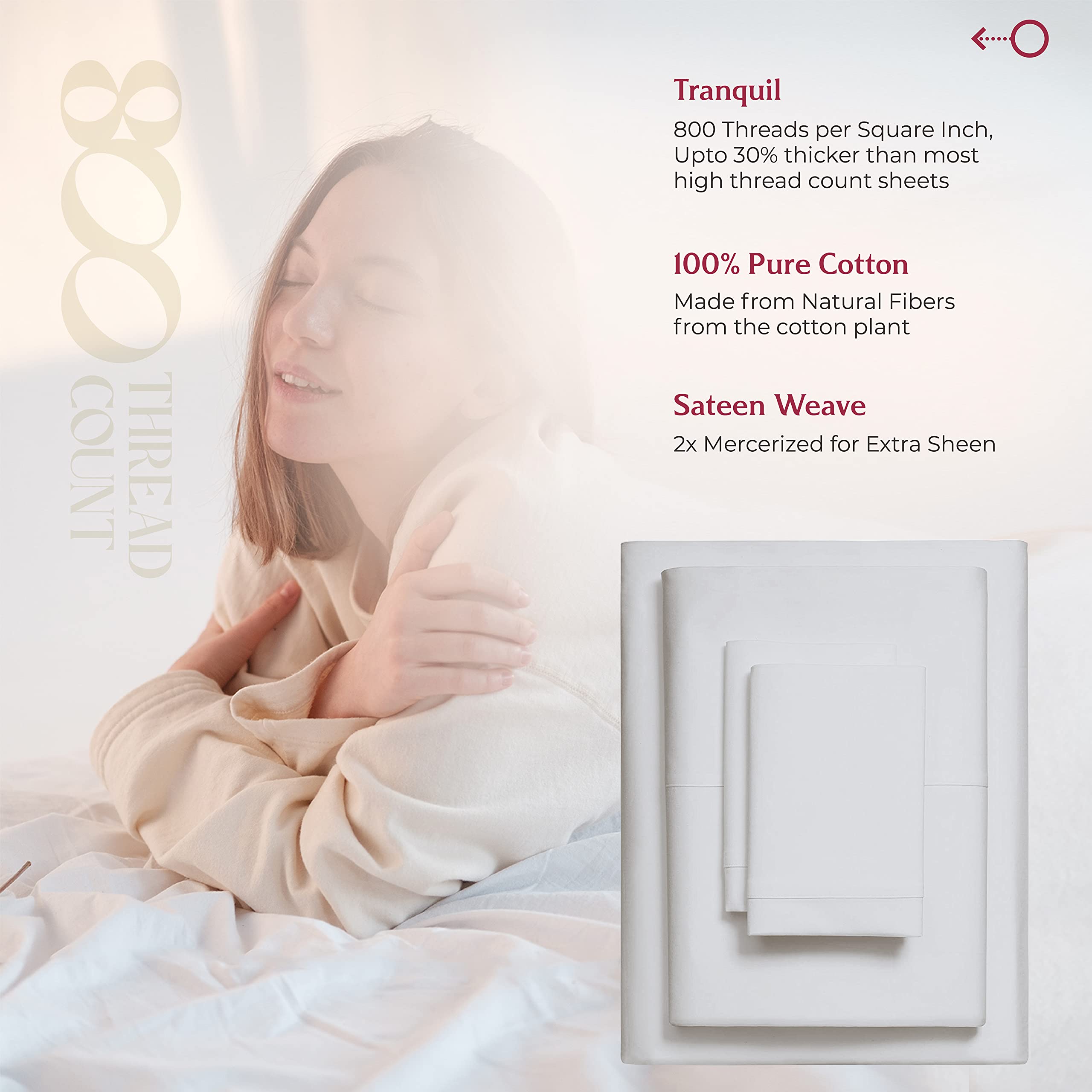 100% Egyptian Cotton Sheets Full Size - 800 Thread Count 4 PC Deep Pocket