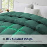 Goose Feather Comforter Full Size, Pinch Pleat All Season Medium Warmth Duvet Insert,