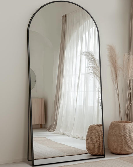 Full Length Mirror,76"x34" Arched Full Body Mirror,Floor Mirror with Stand,Body Mirror Standing Hanging Leaning Against Wall