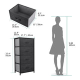 Storage Tower with 4 Drawers - Fabric Dresser, Organizer Unit for Bedroom, Living Room,