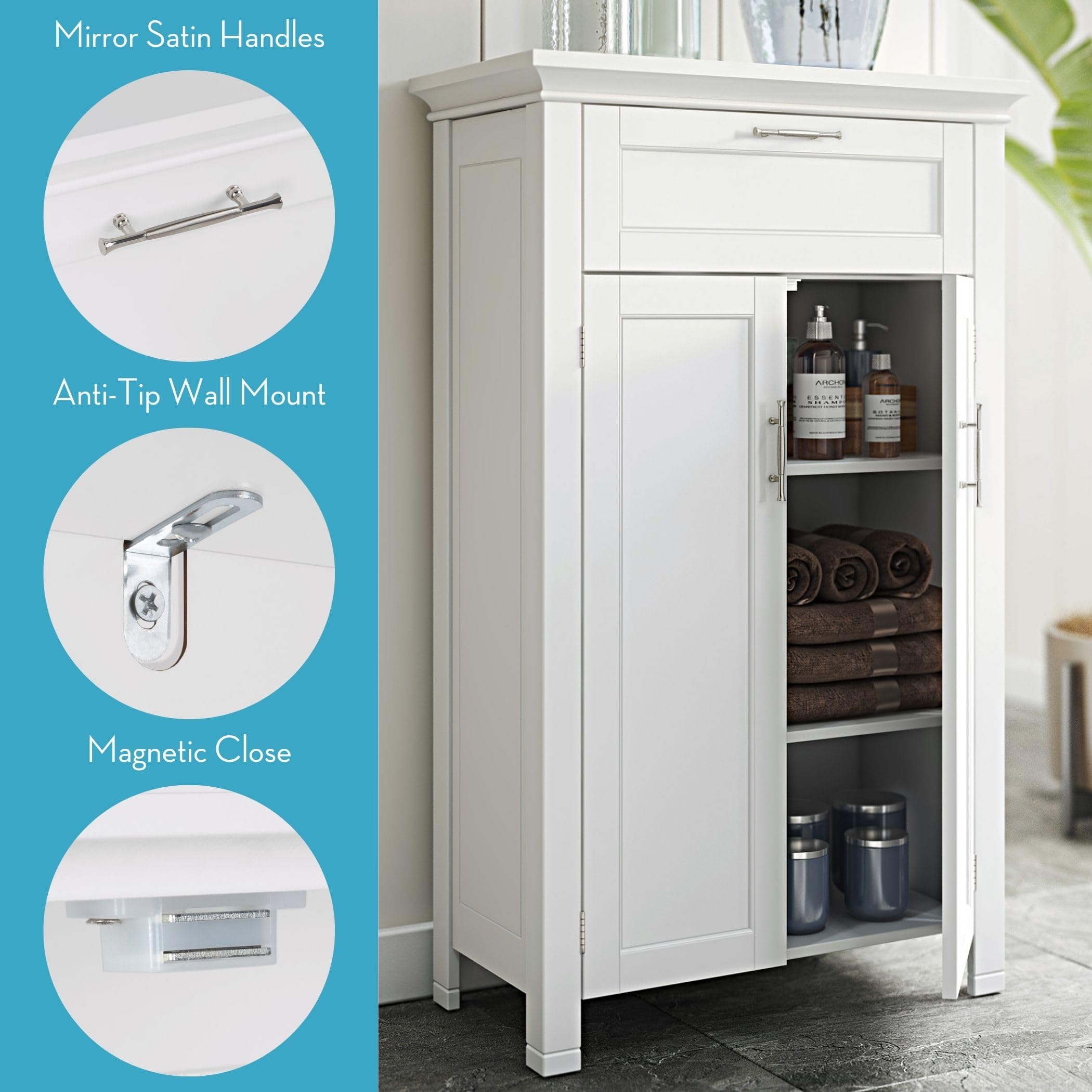 RiverRidge Somerset Two-Door Floor Cabinet, White