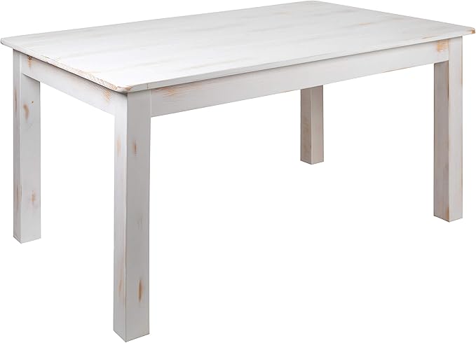 Hercules Series 60" x 38" Rectangular Rustic Solid Pine Restaurant Table