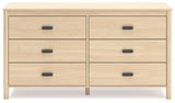 Cabinella Dresser, 62" W x 20" D x 33" H, Light Brown