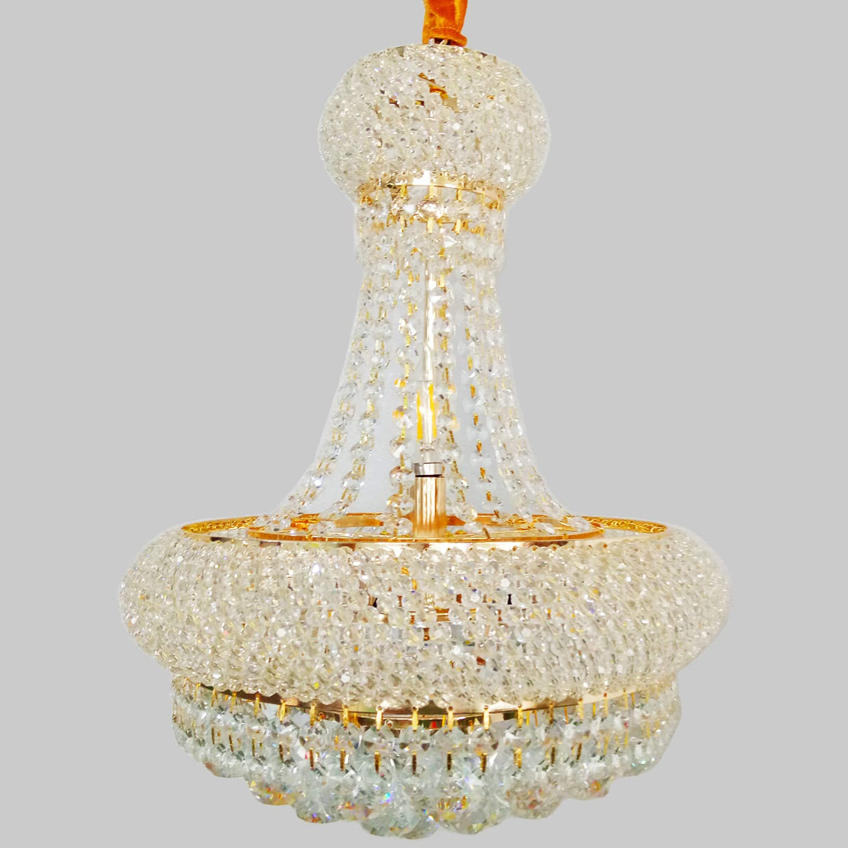 Crystal Chandelier Elegant Pendant Lighting French Empire K9 Crystals Ball Fixture Gold