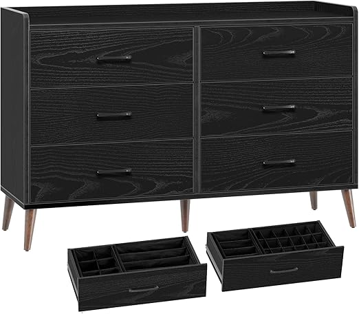 Drawer Dresser Quick Install, 6 Wooden Drawers Storage Dresser
