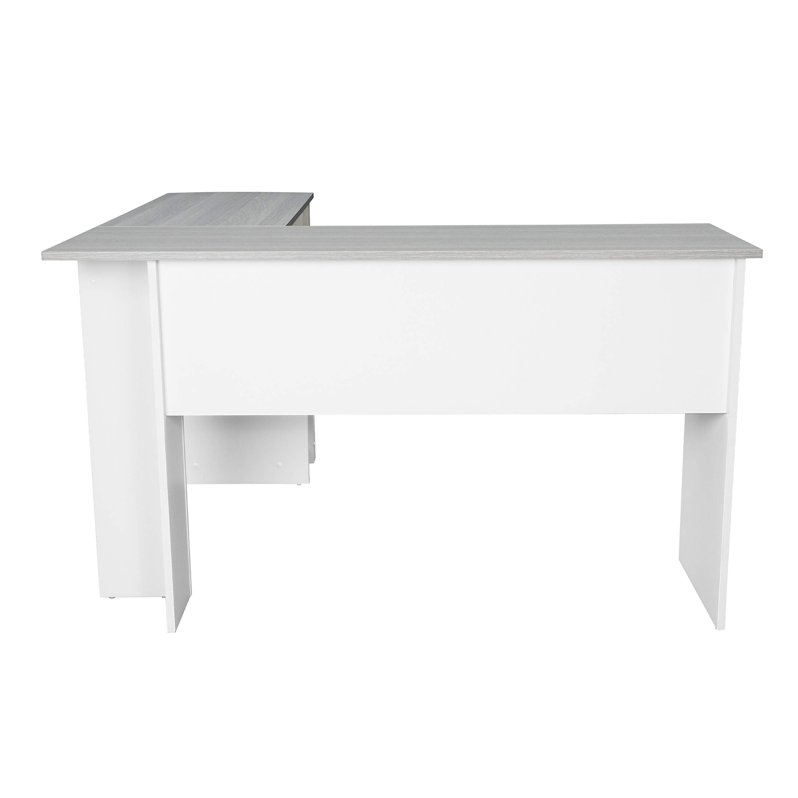 L Shaped Desk - Modern Computer Desk with Corner Bookshelf & Side Storage Shelves