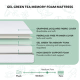 Twin Mattress - 6 Inch Green Tea Memory Foam Mattress- Twin Mattress in a Box