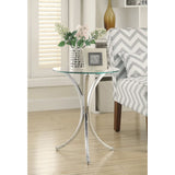 Eloise Round Accent Table with Curved Legs Chrome