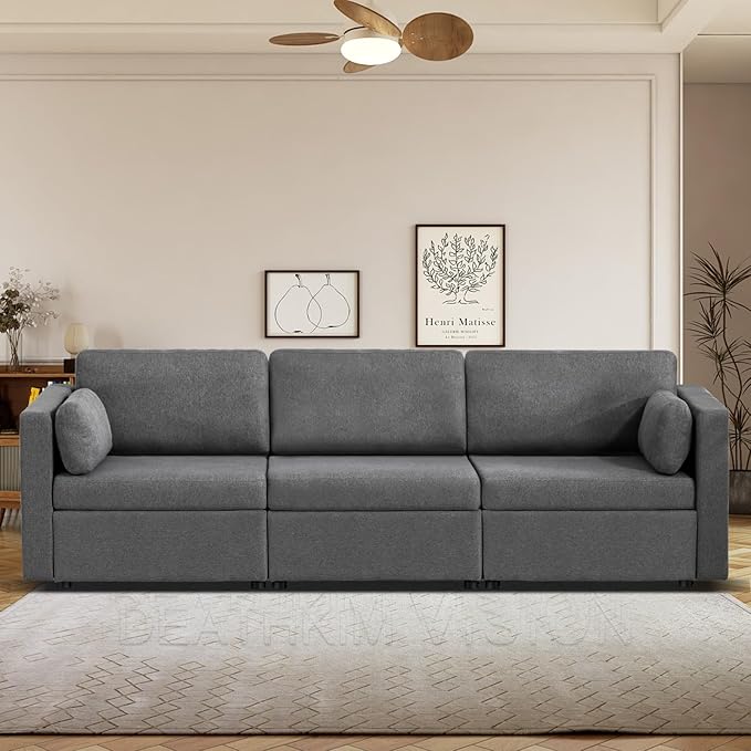 Oversized Modular Sectional Sofa, Convertible L Shaped Couch with Storage Ottoman