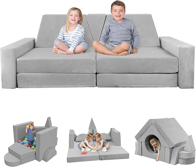 15pcs Modular Kids Play Couch, Kids Couch for Toddler & Children, Toddler Couch,