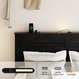 Full Size Wooden Bed Frame with Headboard and Storage