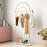 Gold Clothing Rack on Wheels Modern Display Rack with 2-tier Shelf Metal Hanging Rack Gold Clothes Rack