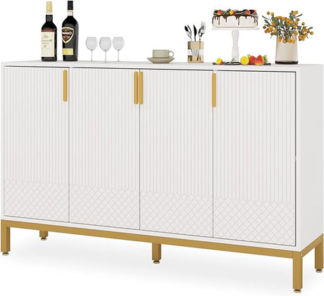 Kitchen Buffet Cabinet, 59” Buffet Sideboard Storage Cabinet, Coffee Bar Console Table for Kitchen,