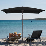 6.5x10 ft Rectangular Patio Umbrellas Outdoor Market Umbrella with Push Button